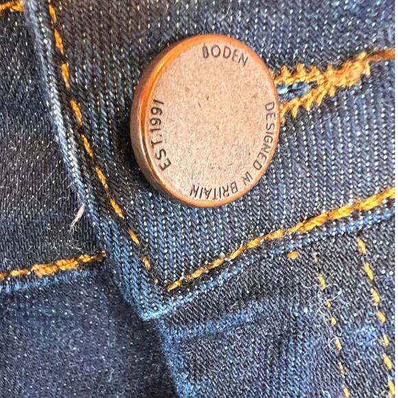 BODEN Pencil Silhouette Skirt Cotton Blend in Blue Stretch Denim Women’s 8 Long - Picture 9 of 14